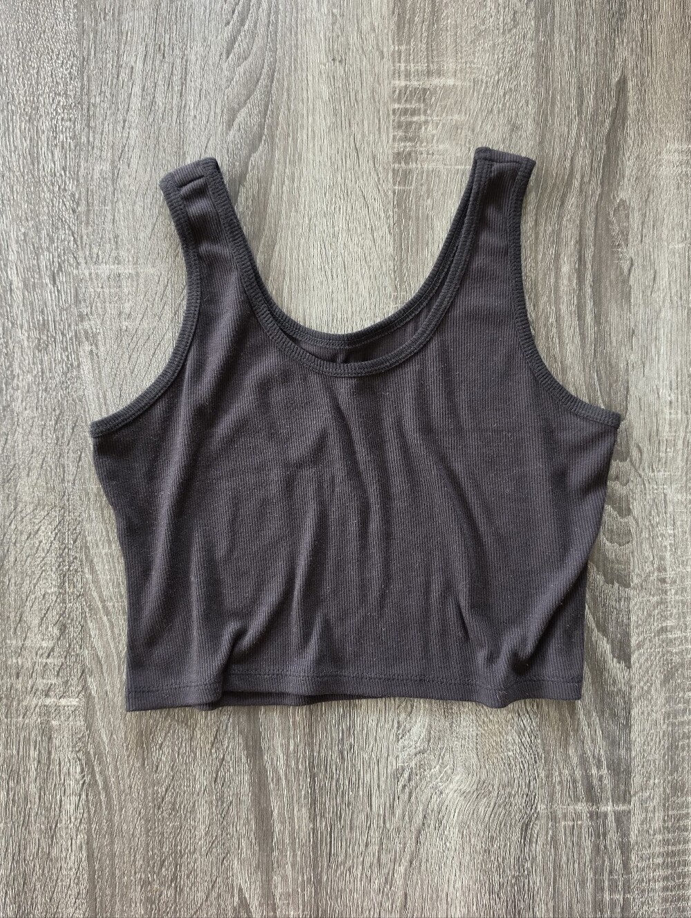 Weekend Soul Black Ribbed Crop Top